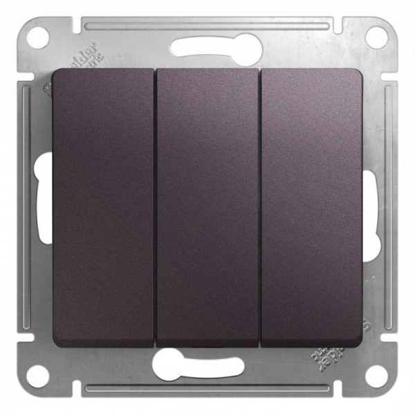 Механизм выключателя 3-кл. СП Glossa 10А IP20 (сх. 3) 10AX сиренев. туман SchE GSL001431 