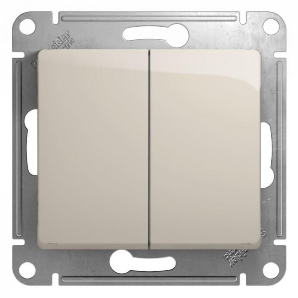  Механизм выключателя 2-кл. СП Glossa 10А IP20 (сх. 5) 10AX молочн. SchE GSL000951 