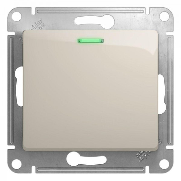  Механизм выключателя 1-кл. СП Glossa 10А IP20 (сх. 1а) 10AX с подсветкой молочн. SchE GSL000913 