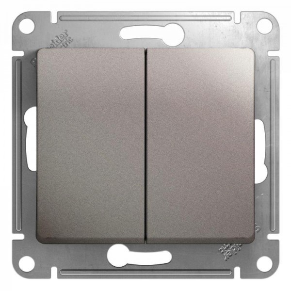  Механизм переключателя 2-кл. СП Glossa 10А IP20 (сх. 6) 10AX платина SchE GSL001265 