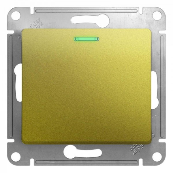  Механизм переключателя 1-кл. СП Glossa 10А IP20 (сх. 6а) 10AX с подсветкой фисташк. SchE GSL001063 