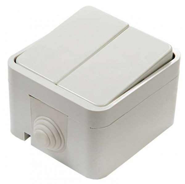  Выключатель 2-кл. СП Aqua 10А IP44 3200 п/герм бел. ASD / IN HOME 4690612000435 