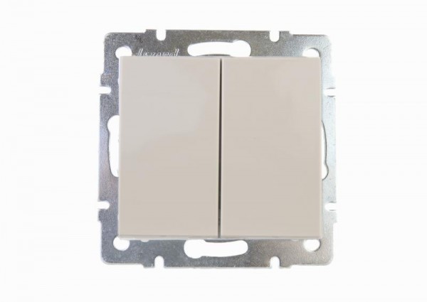  Механизм выключателя 2-кл. СП Рейн IP20 крем. LEZARD 703-0388-101 