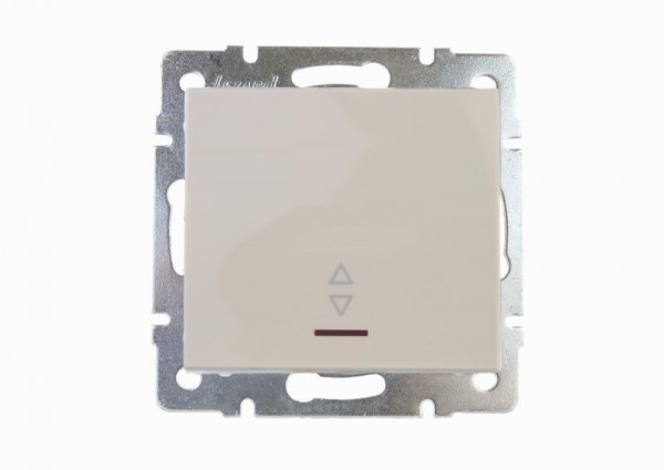  Механизм выключателя проходного 1-кл. СП Рейн IP20 с подсветкой крем. LEZARD 703-0388-114 