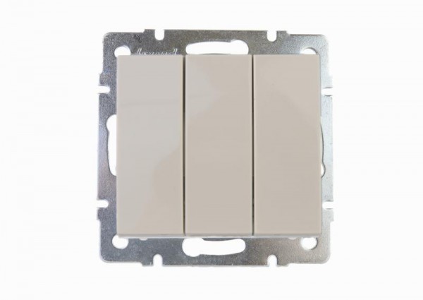  Механизм выключателя 3-кл. СП Рейн IP20 крем. LEZARD 703-0388-109 