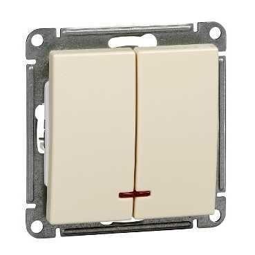  Механизм выключателя 2-кл. СП W59 10А IP20 10AX с подсветкой сл. кость SchE VS510-251-2-86 