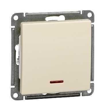  Механизм выключателя 1-кл. СП W59 10А IP20 10AX с подсветкой сл. кость SchE VS110-153-2-86 