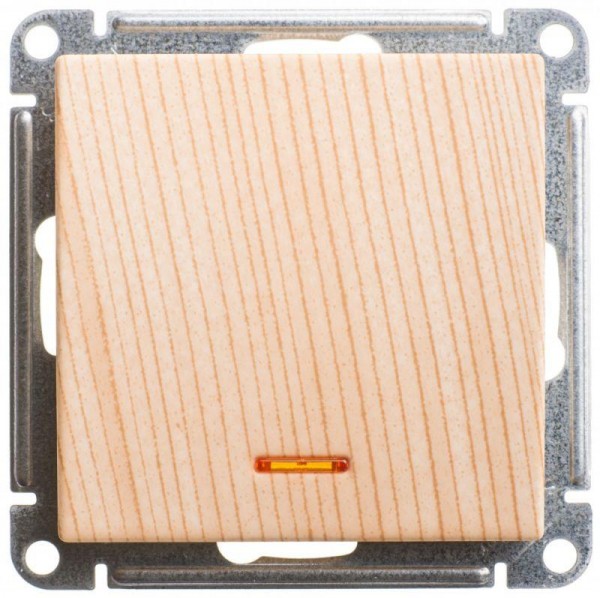  Механизм переключателя 1-кл. СП W59 10А IP20 10AX с подсветкой сосна SchE VS610-157-7-86 