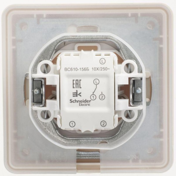  Переключатель 1-кл. СП W59 10А IP20 10AX в сборе сл. кость SchE VS610-156-28 