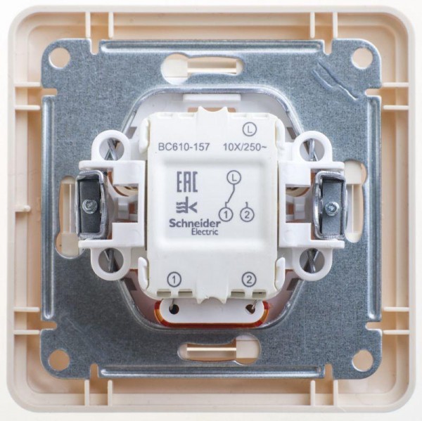  Переключатель 1-кл. СП W59 10А IP20 10AX с подсветкой в сборе сл. кость SchE VS610-157-28 