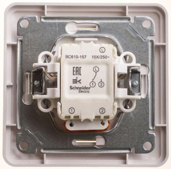  Переключатель 1-кл. СП W59 10А IP20 10AX с подсветкой в сборе бел. SchE VS610-157-18 