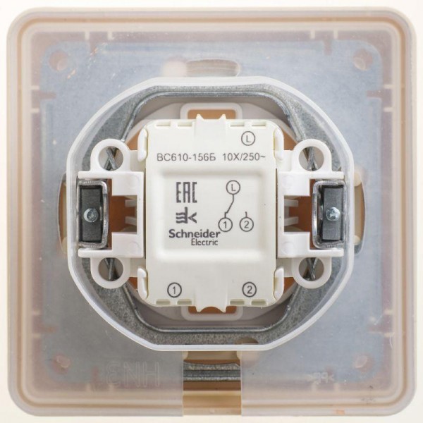  Переключатель 1-кл. СП W59 Aqua 10А IP44 10AX в сборе сл. кость SchE VS610-156B-28 