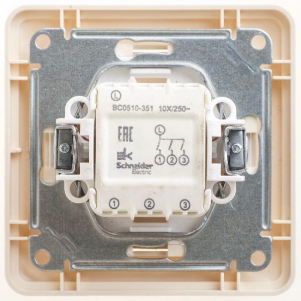  Выключатель 3-кл. СП W59 10А IP20 10AX в сборе сл. кость SchE VS0510-351-28 