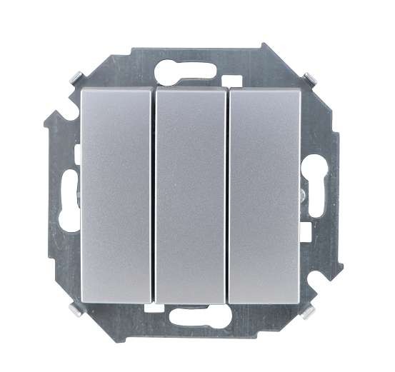  Механизм выключателя 3-кл. СП Simon 15 10А IP20 250В винт. зажим алюм. Simon 1591391-033 