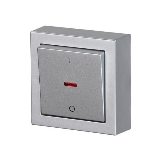  Выключатель 1-кл. 2п ОП Impressivo 16А IP20 алюм. ABB 2TKA00001842 