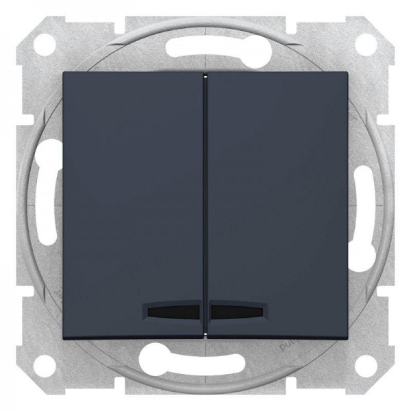  Выключатель 2-кл. СП Sedna 10А IP20 (сх. 5) 250В с подсветкой графит SchE SDN0300370 