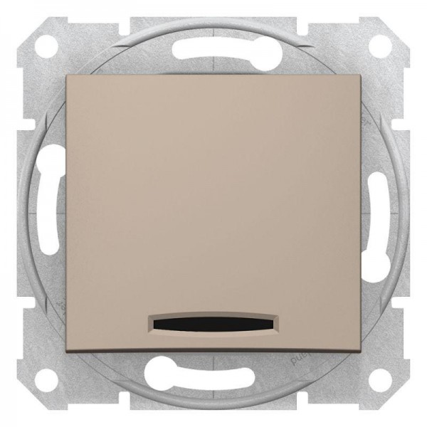 Выключатель 1-кл. СП Sedna 10А IP20 (сх. 1) 250В с красн. индикацией титан SchE SDN0400368 