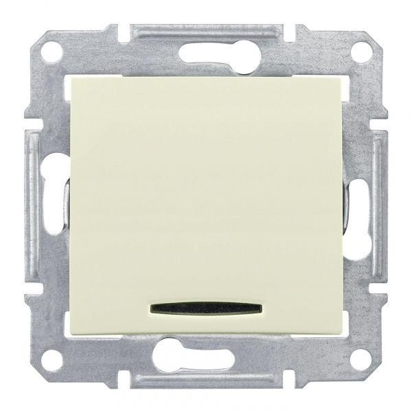  Выключатель 1-кл. СП Sedna 10А IP20 (сх. 1) 250В с красн. индикацией беж. SchE SDN0400347 