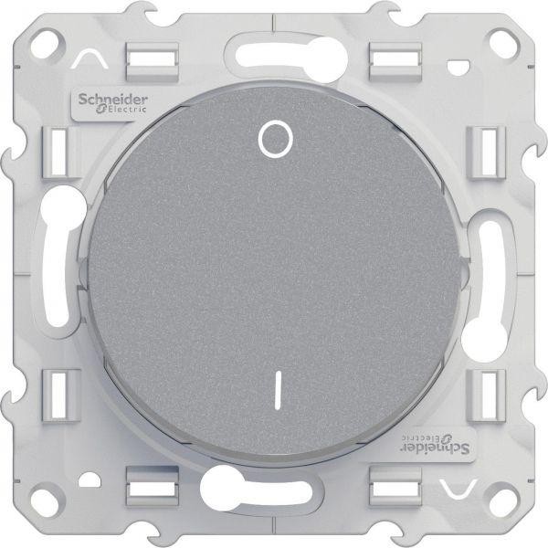  Выключатель 1-кл. 2п 1мод. СП Odace 16А IP21 (сх. 2) алюм. SchE S53R262 