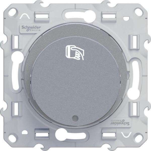  Выключатель карточный 1мод. СП Odace 10А IP21 с подсветкой алюм. SchE S53R283 