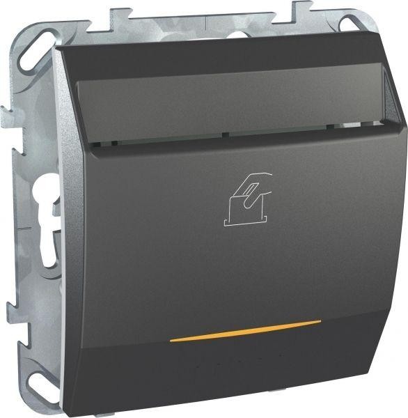  Выключатель карточный 2мод. СП Unica Top 10А IP20 с лампой подсветки графит SchE MGU5.283.12ZD 