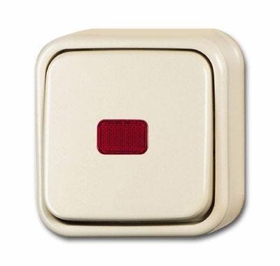  Переключатель контрольный 1-кл. ОП Busch-Duro 2000 AP 10А IP20 с красн. линзой лампой сл. кость ABB 2CKA001052A0117 