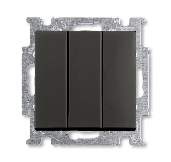  Механизм выключателя 3-кл. 1п СП Basic 55 16А IP20 250В с клавишей chateau-black ABB 2CKA001012A2173 
