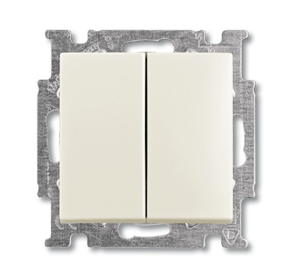  Механизм выключателя 2-кл. 1п СП Basic 55 10А IP20 с клавишей chalet-white ABB 2CKA001012A2187 