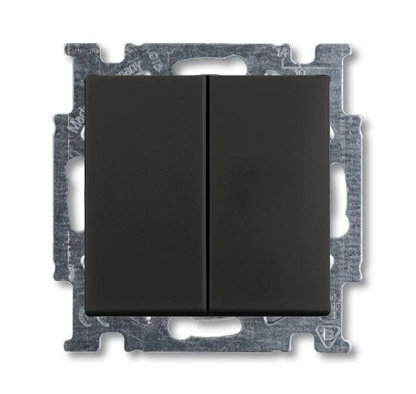  Механизм выключателя 2-кл. 1п СП Basic 55 10А IP20 с клавишей chateau-black ABB 2CKA001012A2177 