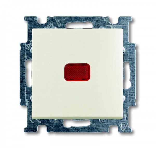  Механизм переключателя 1-кл. 1п СП Basic 55 10А IP20 с клавишей с линзой подсветки с неон. лампой с N-клеммой chalet-white ABB 2CKA001012A2190 