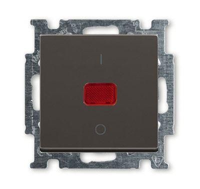  Механизм выключателя 1-кл. 2п СП Basic 55 20А IP20 250В с клавишей с линзой с неон. лампой с маркир. I/O chateau-black ABB 2CKA001020A0092 