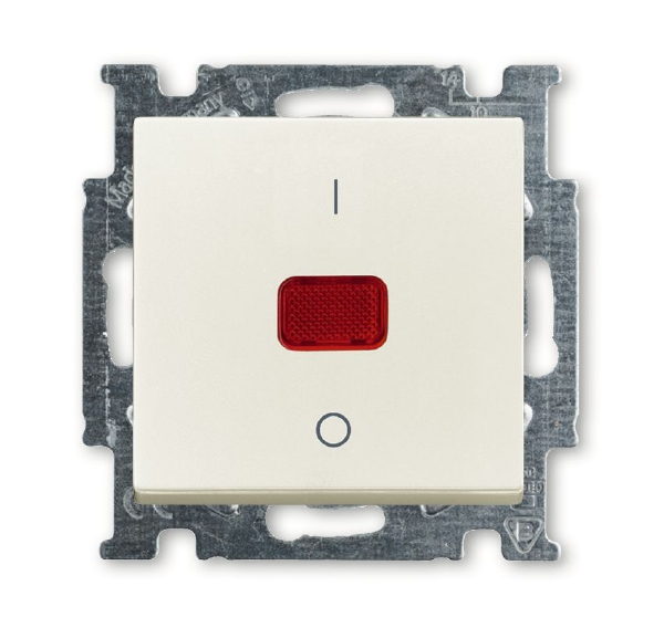  Механизм выключателя 1-кл. 2п СП Basic 55 20А IP20 250В с клавишей с линзой с неон. лампой с маркир. I/O chalet-white ABB 2CKA001020A0093 