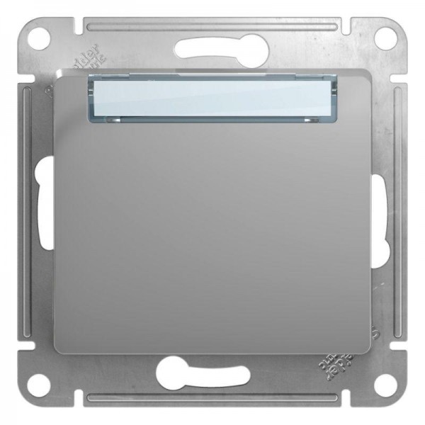  Механизм кнопки нажимного 1-кл. СП Glossa 10А IP20 (сх. 1) с табличкой алюм. SchE GSL000319 