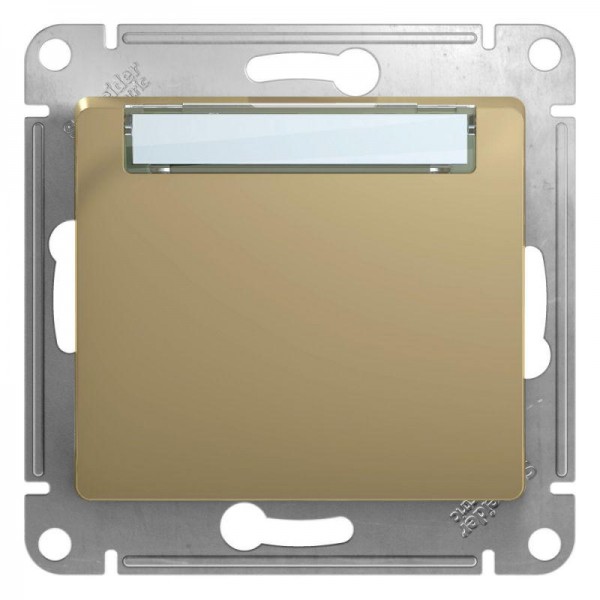  Механизм кнопки нажимного 1-кл. СП Glossa 10А IP20 (сх. 1) с табличкой титан SchE GSL000419 