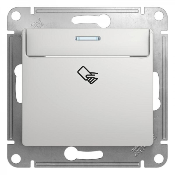  Механизм выключателя карточного 1-кл. 1мод. СП Glossa 10А IP20 (сх. 6) алюм. SchE GSL000369 