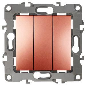  Механизм выключателя 3-кл. СП Эра12 10А IP20 12-1107-14 250В 10AX медь Эра Б0019301 