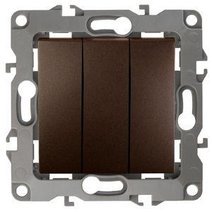  Механизм выключателя 3-кл. СП Эра12 10А IP20 12-1107-13 250В 10AX бронз. Эра Б0019300 