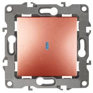  Механизм выключателя 1-кл. СП Эра12 10А IP20 12-1102-14 250В 10AX с подсветкой медь Эра Б0019282 