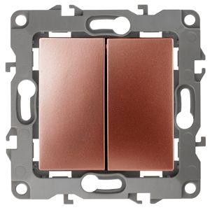  Механизм переключателя 2-кл. СП Эра12 10А IP20 12-1106-14 250В 10AX медь Эра Б0019297 
