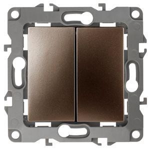  Механизм переключателя 2-кл. СП Эра12 10А IP20 12-1106-13 250В 10AX бронз. Эра Б0019296 