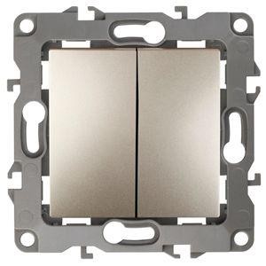  Механизм переключателя 2-кл. СП Эра12 10А IP20 12-1106-04 250В 10AX шампань Эра Б0014666 