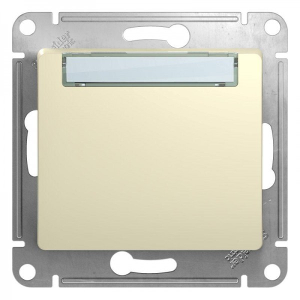  Механизм кнопки нажимного 1-кл. СП Glossa 10А IP20 (сх. 1) с табличкой беж. SchE GSL000219 