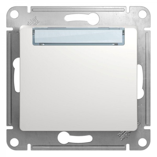  Механизм кнопки нажимного 1-кл. СП Glossa 10А IP20 (сх. 1) с табличкой бел. SchE GSL000119 