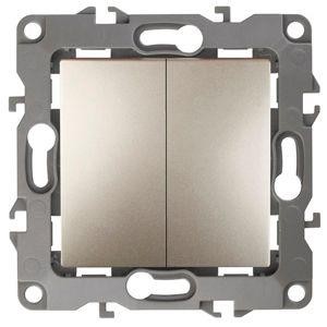  Механизм выключателя 2-кл. СП Эра12 10А IP20 12-1004-04 250В 10AX без м.лапок шампань Эра Б0014654 