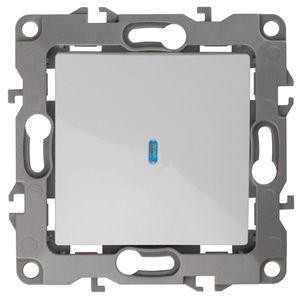  Механизм выключателя 1-кл. СП Эра12 10А IP20 12-1102-01 250В 10AX с подсветкой бел. Эра Б0014633 