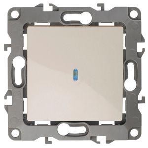  Механизм выключателя 1-кл. СП Эра12 10А IP20 12-1102-02 250В 10AX с подсветкой сл. кость Эра Б0014634 