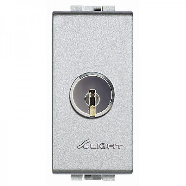  Переключатель 1-кл. 2п СП LivingLight 16А IP20 1П с ключом алюм. Leg BTC NT4022 