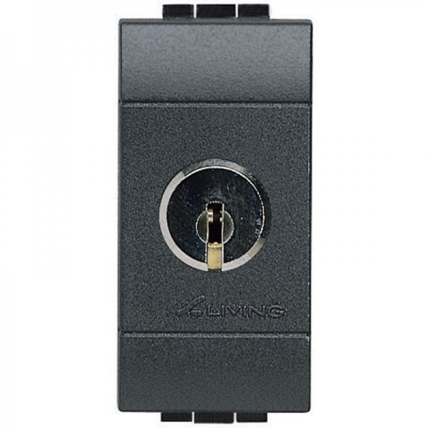  Переключатель 1-кл. СП LivingLight 16А IP20 с ключом антрацит Leg BTC L4022C 