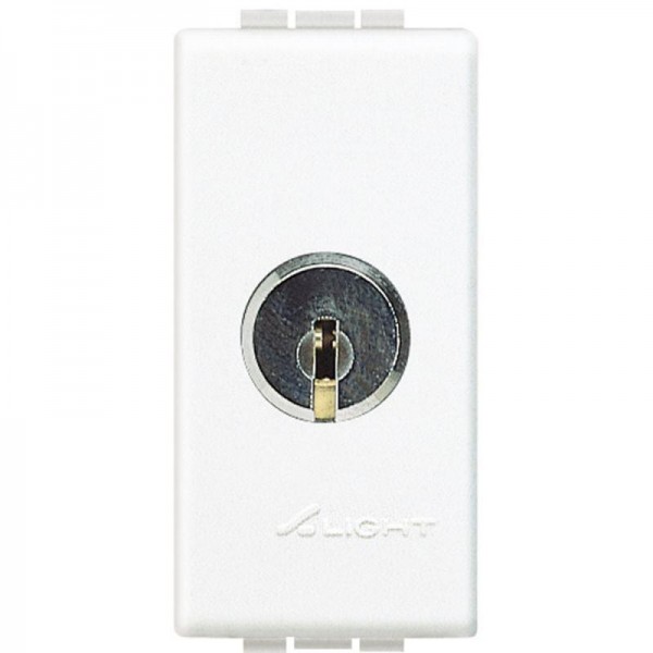 Выключатель 1-кл. 2п 1мод. СП LivingLight 16А IP20 с ключом бел. Leg BTC N4012 