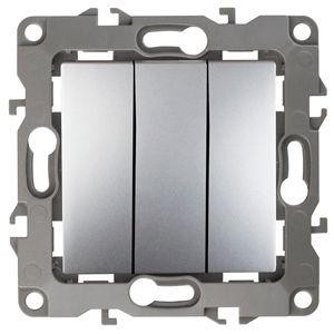  Механизм выключателя 3-кл. СП Эра12 10А IP20 12-1107-03 250В 10AX алюм. Эра Б0014671 